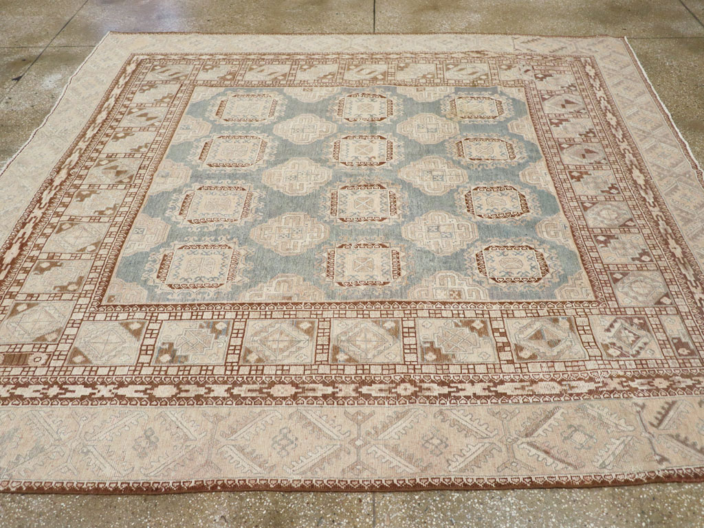 Antique East Turkestan Khotan Small Square Room Size Carpet, No.30608 - Galerie Shabab