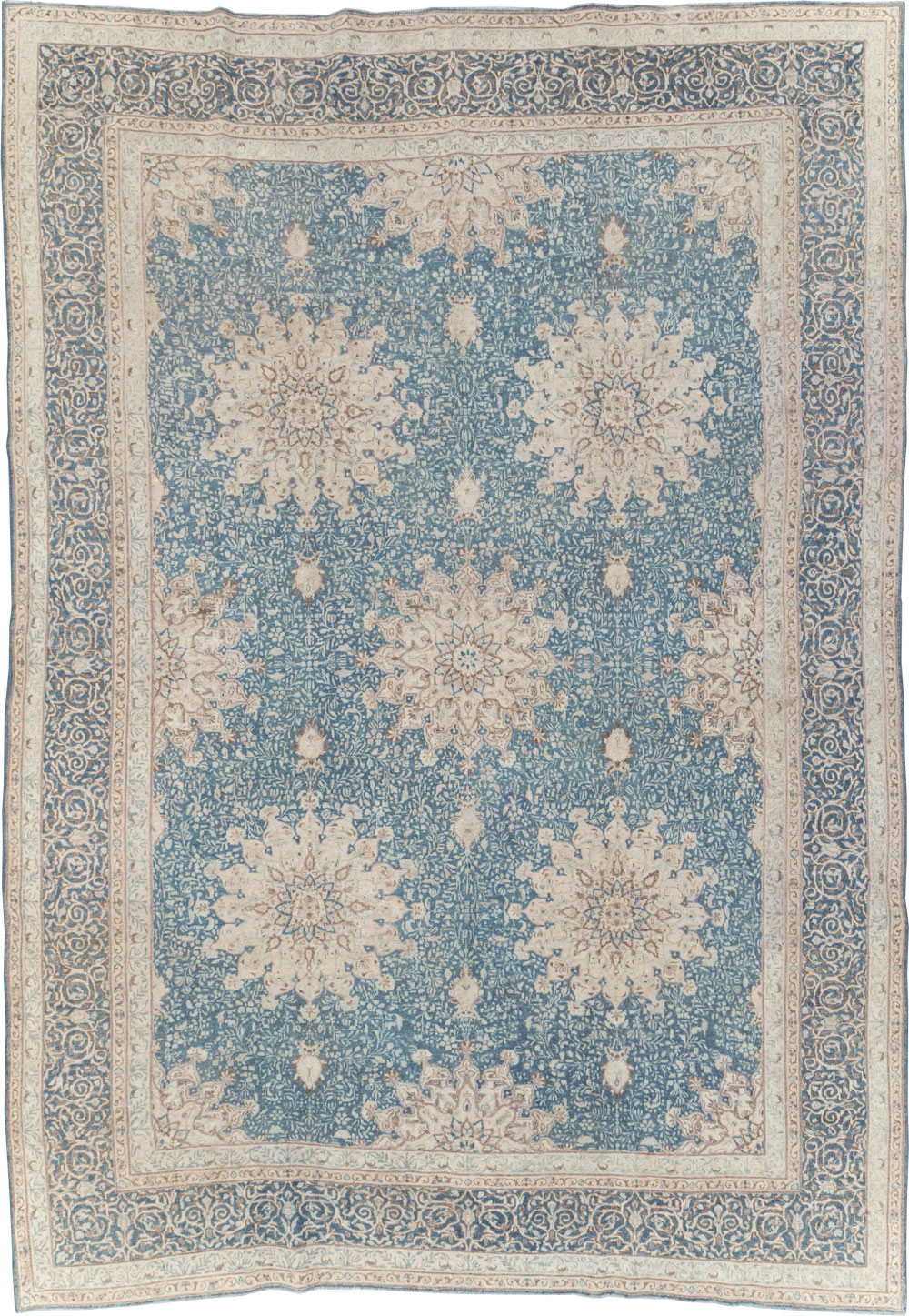 Vintage Persian Mashad Room Size Carpet, No.30609 - Galerie Shabab