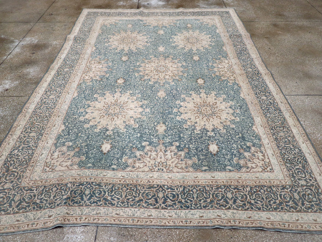 Vintage Persian Mashad Room Size Carpet, No.30609 - Galerie Shabab