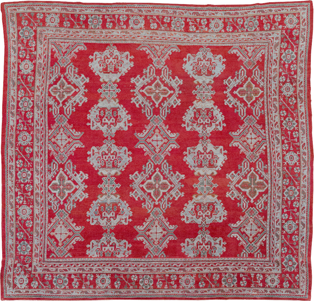 Vintage Turkish Oushak Square Room Size Carpet, No.30618 - Galerie Shabab