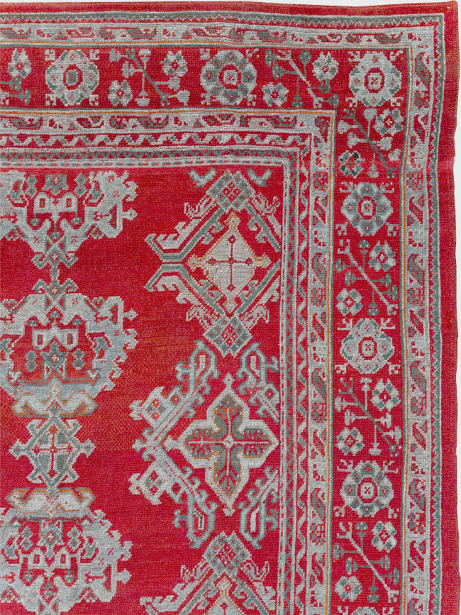 Vintage Turkish Oushak Square Room Size Carpet, No.30618 - Galerie Shabab