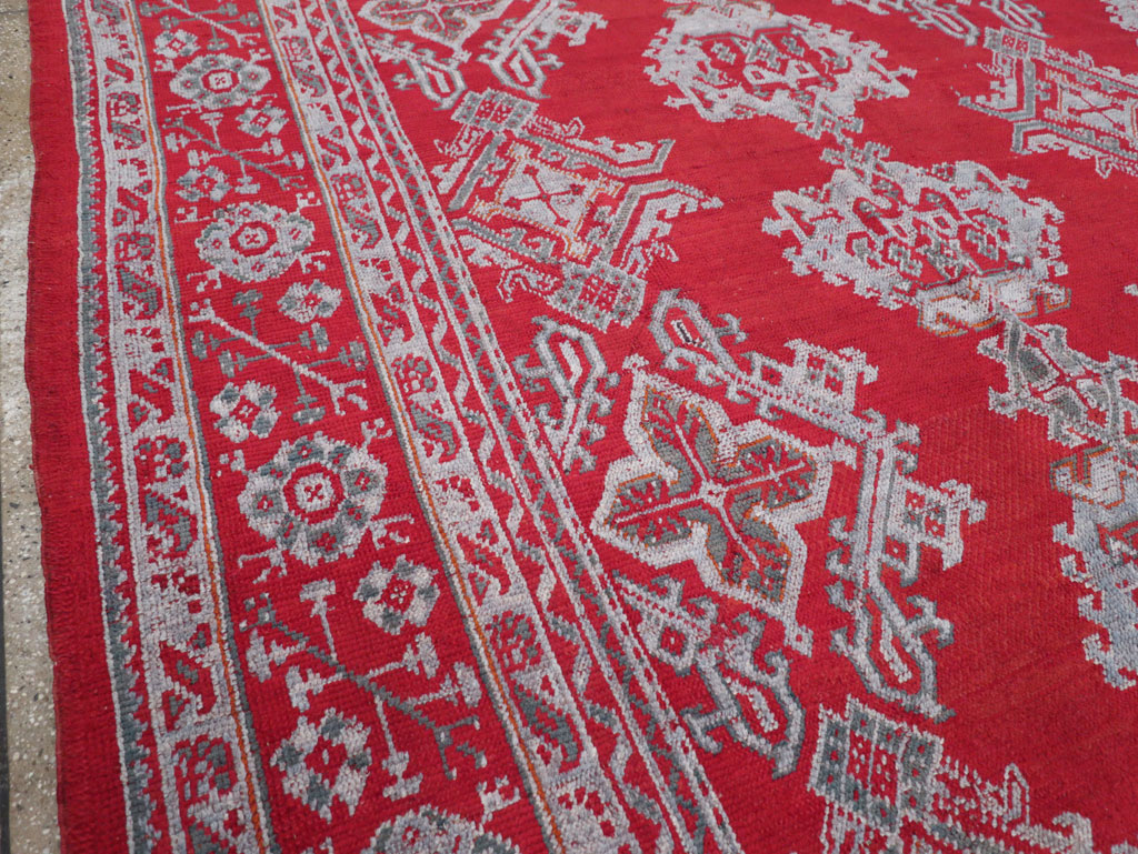 Vintage Turkish Oushak Square Room Size Carpet, No.30618 - Galerie Shabab