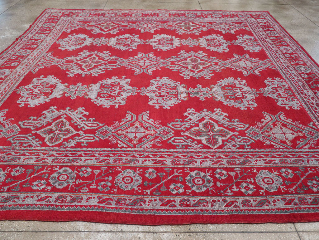Vintage Turkish Oushak Square Room Size Carpet, No.30618 - Galerie Shabab