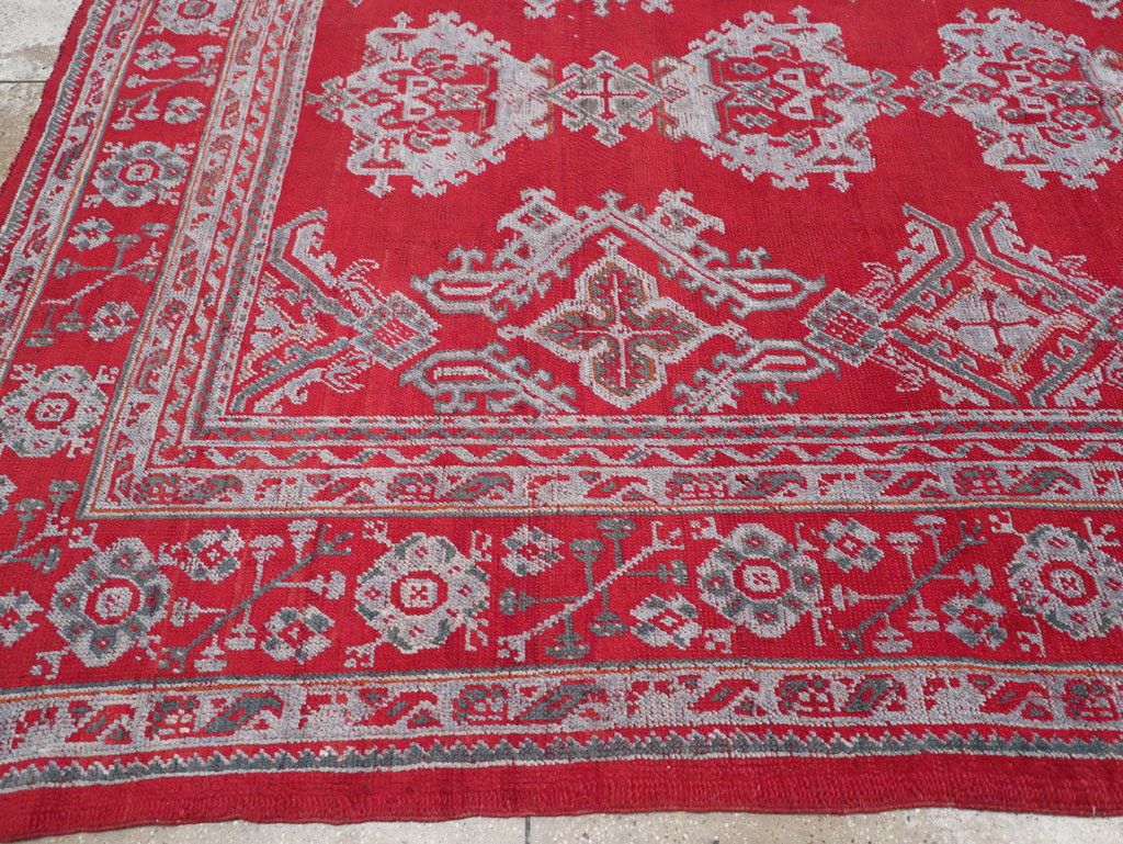 Vintage Turkish Oushak Square Room Size Carpet, No.30618 - Galerie Shabab