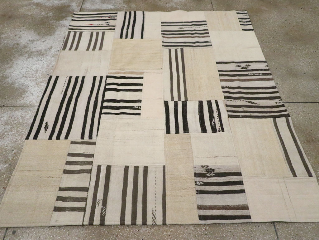 Contemporary Turkish Patchwork Style Flatweave, No.30621 - Galerie Shabab