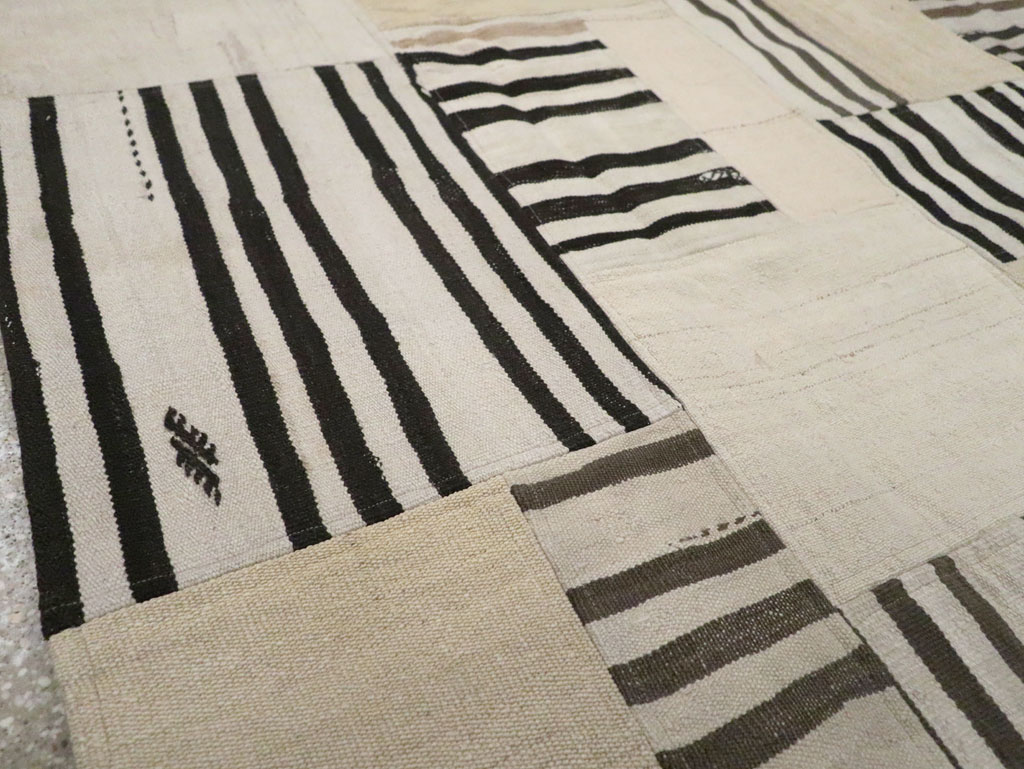 Contemporary Turkish Patchwork Style Flatweave, No.30621 - Galerie Shabab