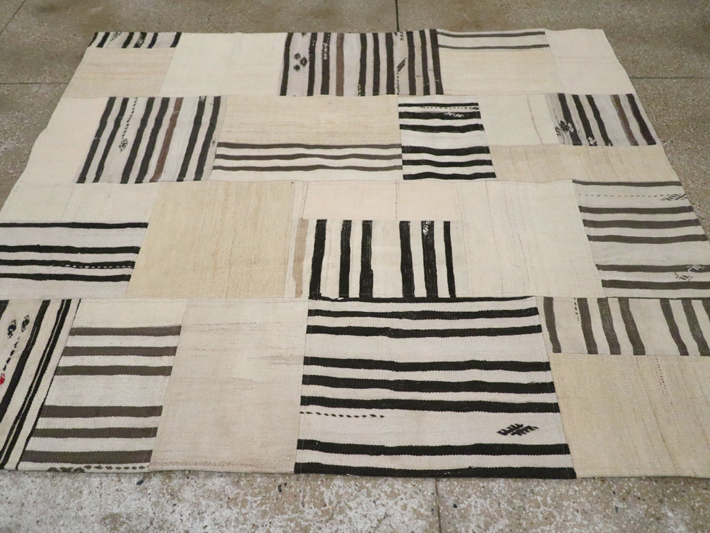 Contemporary Turkish Patchwork Style Flatweave, No.30621 - Galerie Shabab