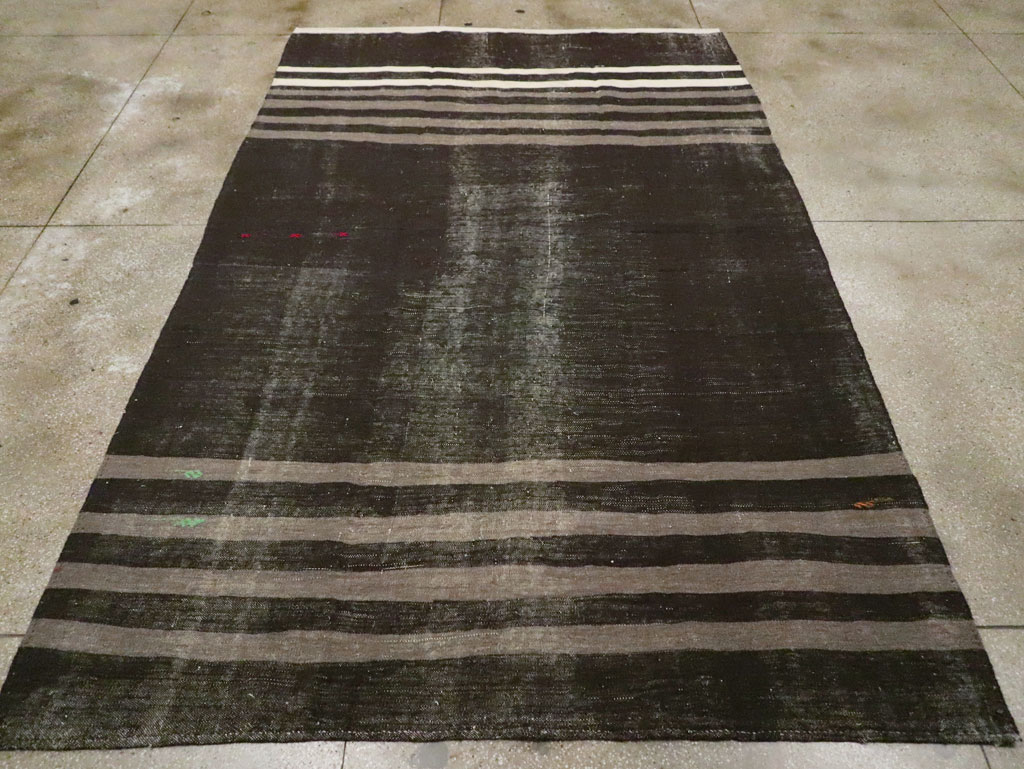 Vintage Turkish Flatweave Kilim Room Size Carpet, No.30625 - Galerie Shabab