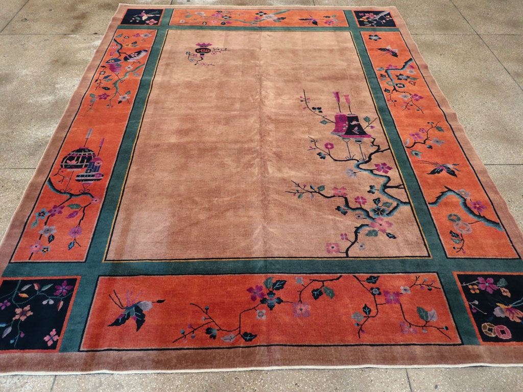Vintage Chinese Art Deco Room Size Carpet, No.30635 - Galerie Shabab