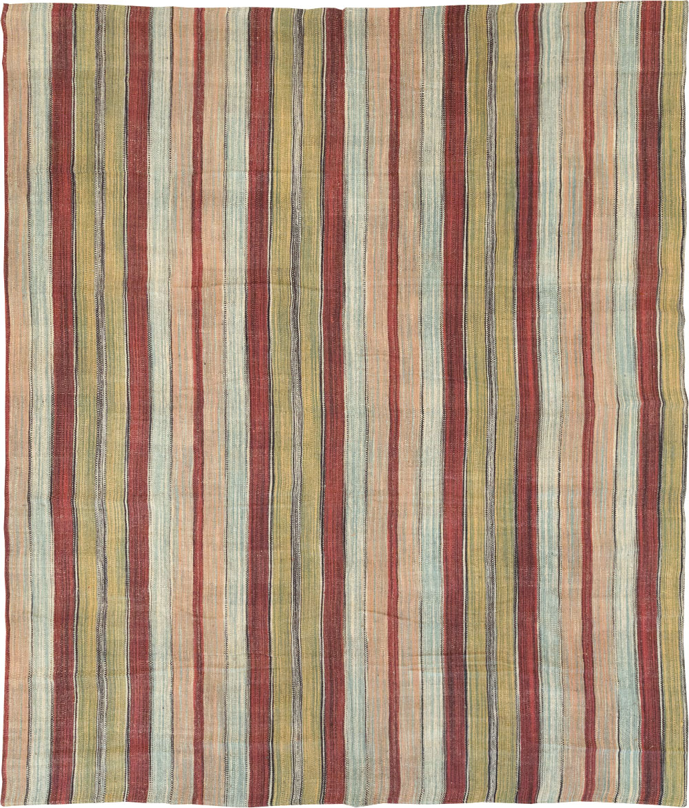 Modern Turkish Flatweave Room Size Carpet, No.30637 - Galerie Shabab