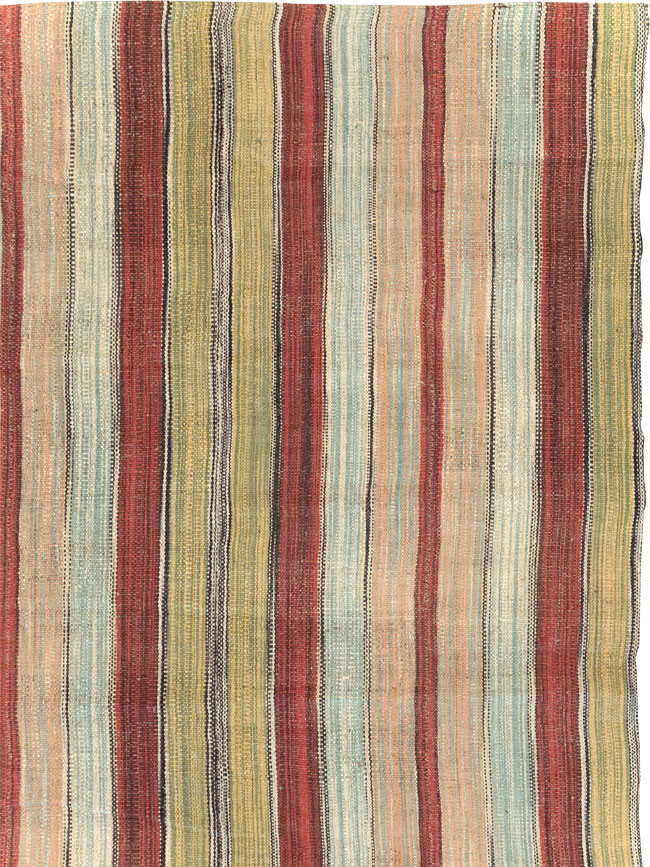 Modern Turkish Flatweave Room Size Carpet, No.30637 - Galerie Shabab