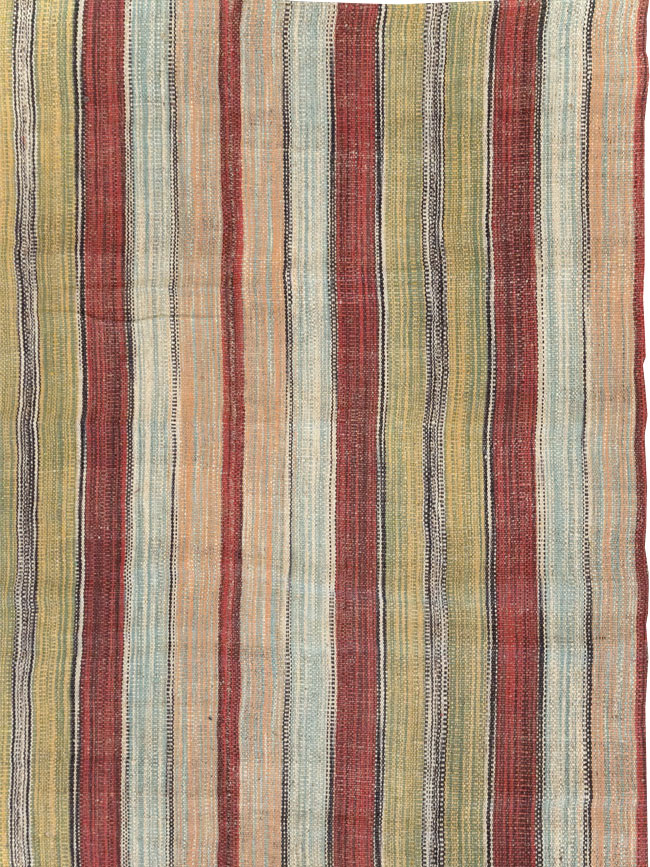 Modern Turkish Flatweave Room Size Carpet, No.30637 - Galerie Shabab