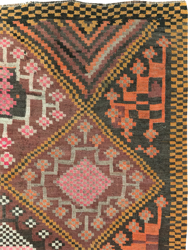Vintage Persian Flatweave Kilim Gallery Rug, No.30651 - Galerie Shabab