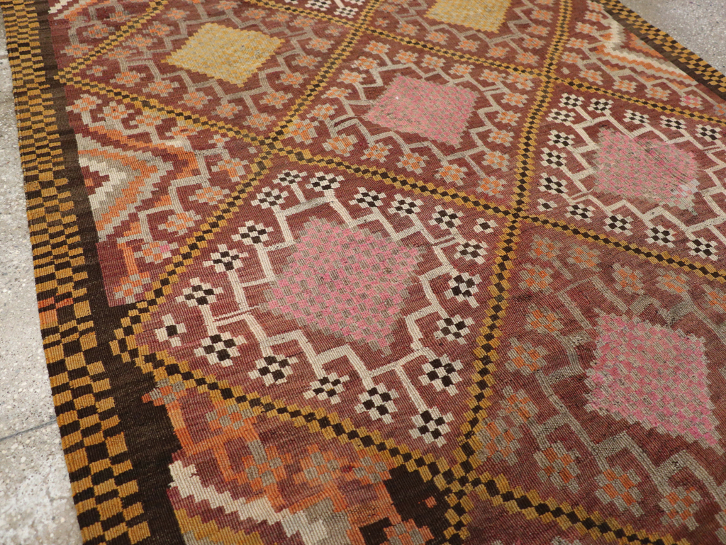 Vintage Persian Flatweave Kilim Gallery Rug, No.30651 - Galerie Shabab