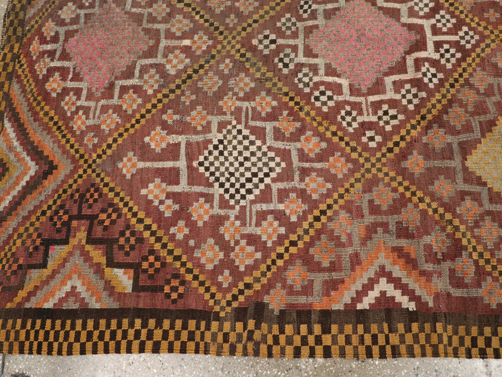 Vintage Persian Flatweave Kilim Gallery Rug, No.30651 - Galerie Shabab