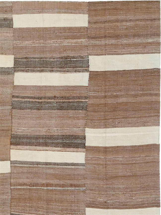 Vintage Turkish Flatweave Kilim Room Size Carpet, No.30654 - Galerie Shabab