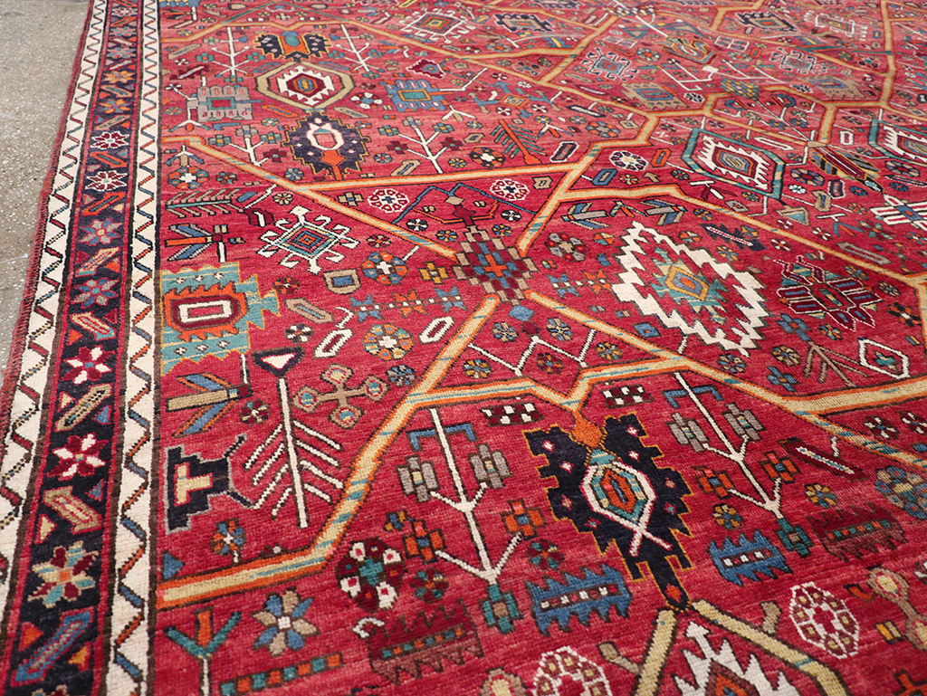Vintage Persian Heriz Room Size Carpet, No.30663 - Galerie Shabab