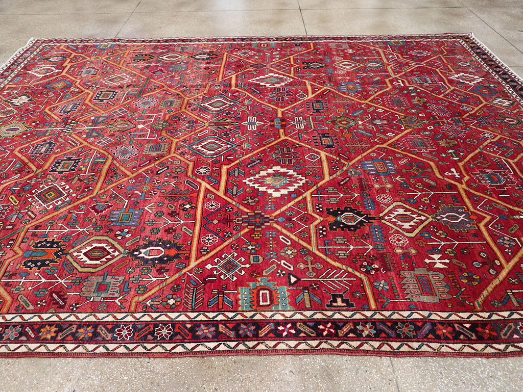 Vintage Persian Heriz Room Size Carpet, No.30663 - Galerie Shabab