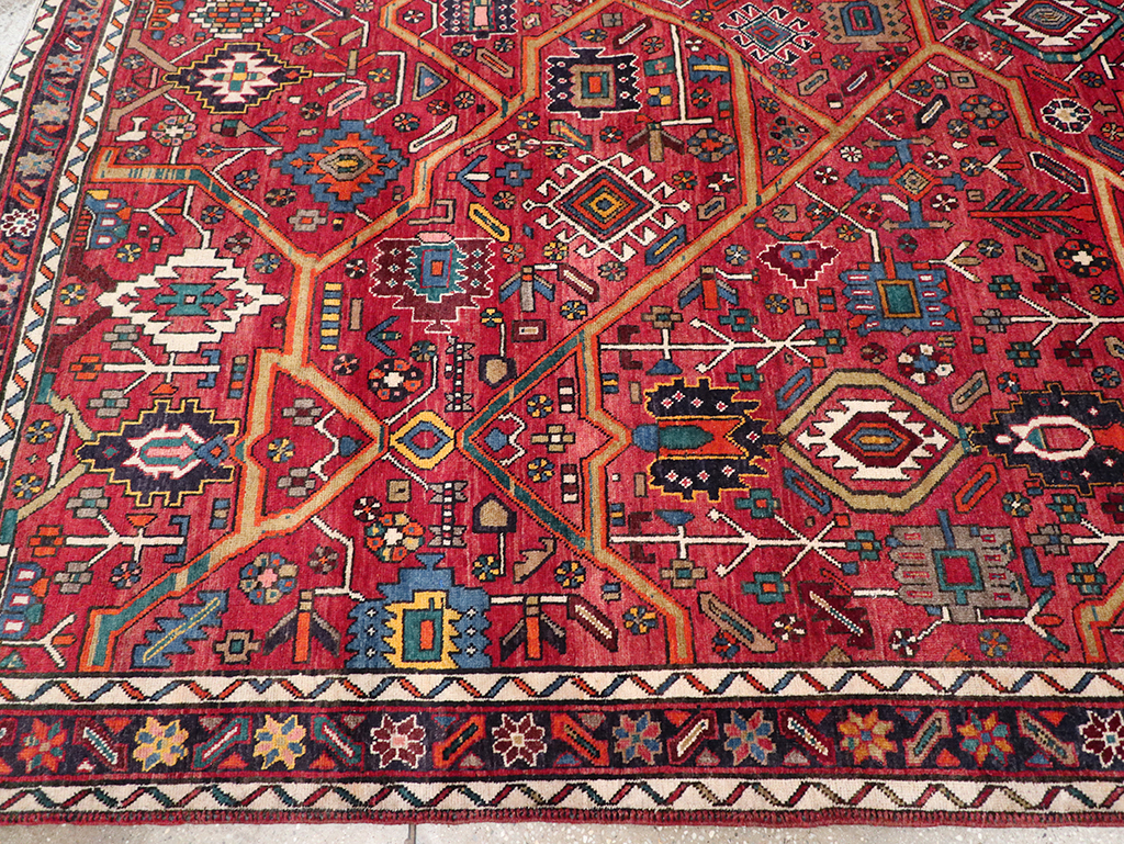 Vintage Persian Heriz Room Size Carpet, No.30663 - Galerie Shabab