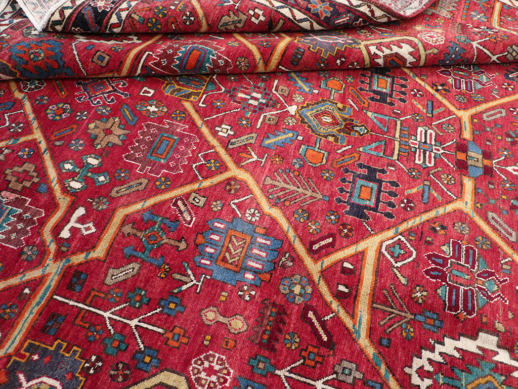 Vintage Persian Heriz Room Size Carpet, No.30663 - Galerie Shabab