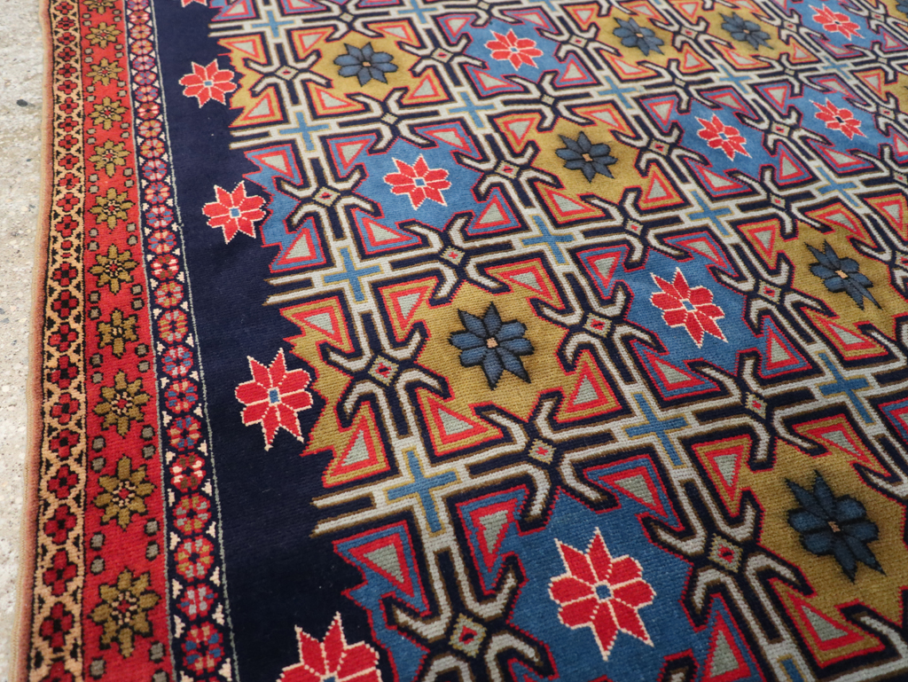 Vintage Persian Veramin Wide Gallery Runner, No.30666 - Galerie Shabab