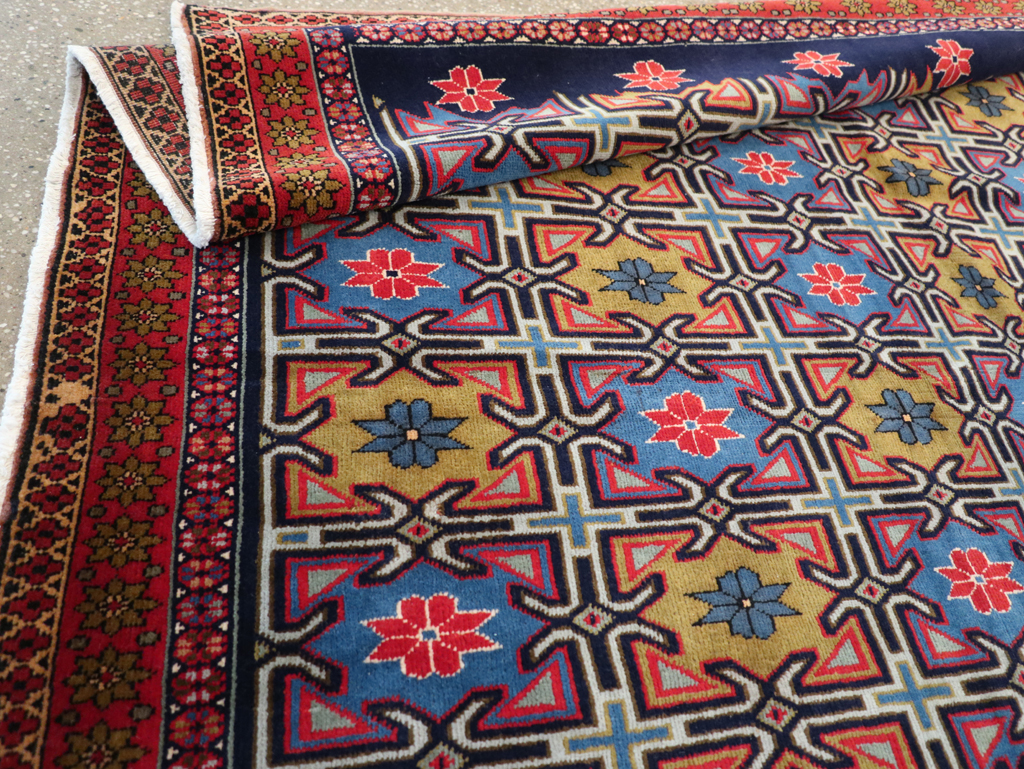 Vintage Persian Veramin Wide Gallery Runner, No.30666 - Galerie Shabab