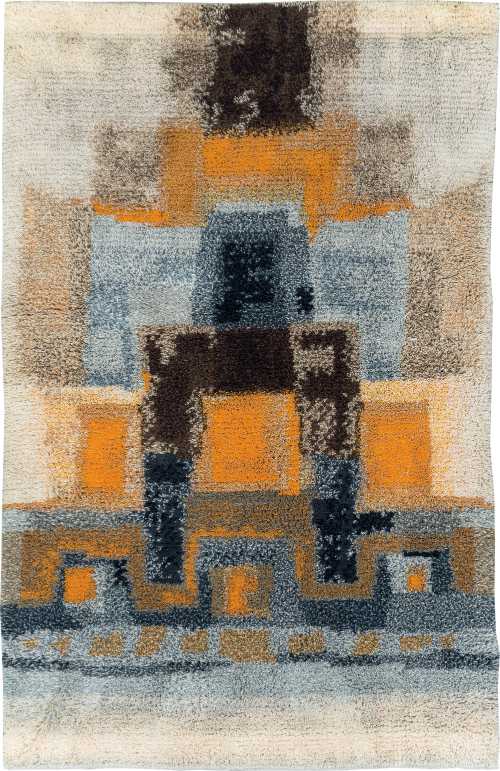 Vintage Scandinavian Rya Throw Rug, No.30669 - Galerie Shabab