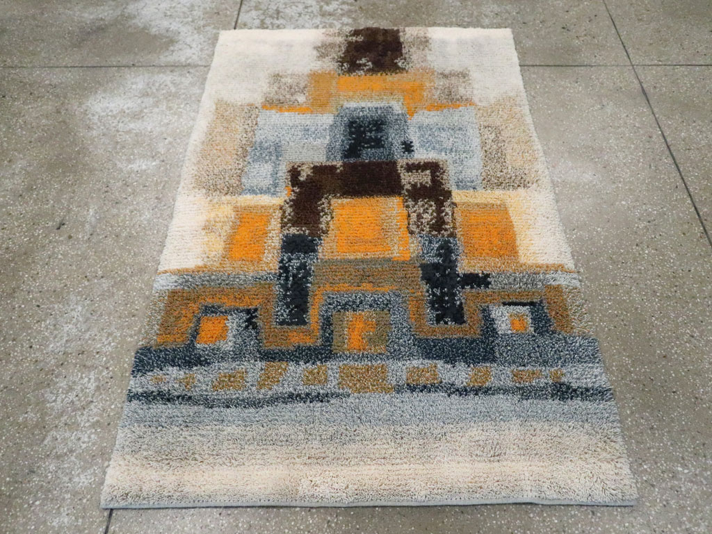 Vintage Scandinavian Rya Throw Rug, No.30669 - Galerie Shabab