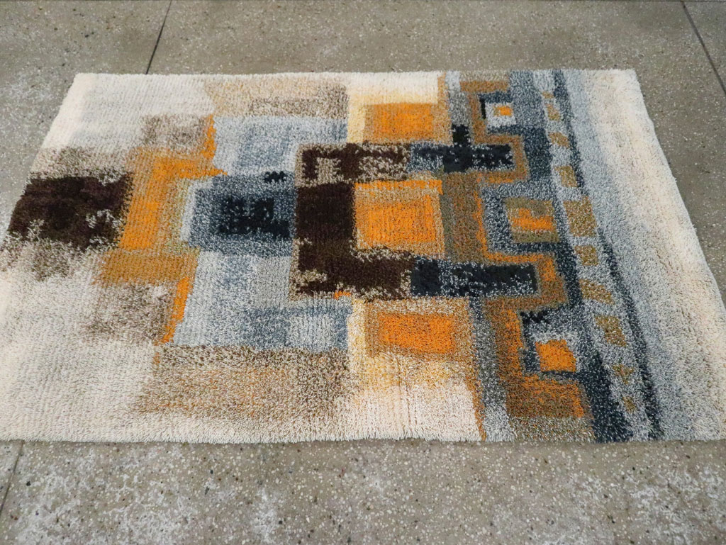 Vintage Scandinavian Rya Throw Rug, No.30669 - Galerie Shabab