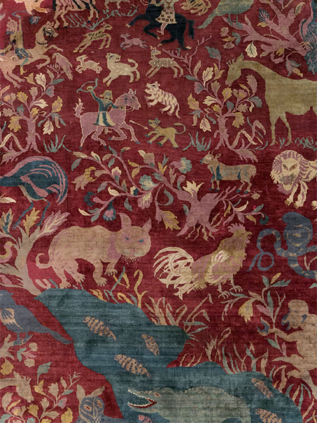 Antique Indian Agra Pictorial Room Size Carpet, No.30670 - Galerie Shabab