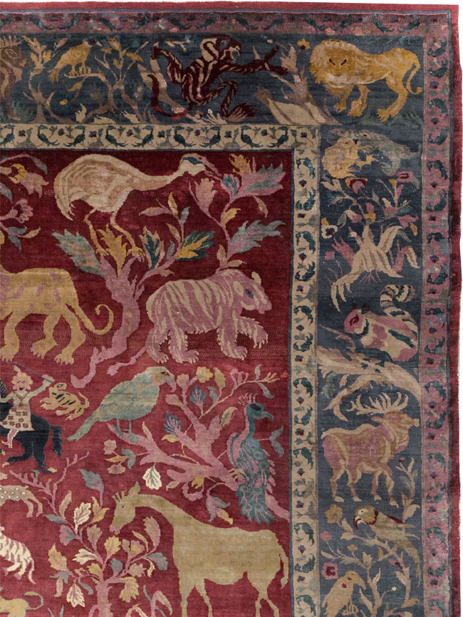 Antique Indian Agra Pictorial Room Size Carpet, No.30670 - Galerie Shabab