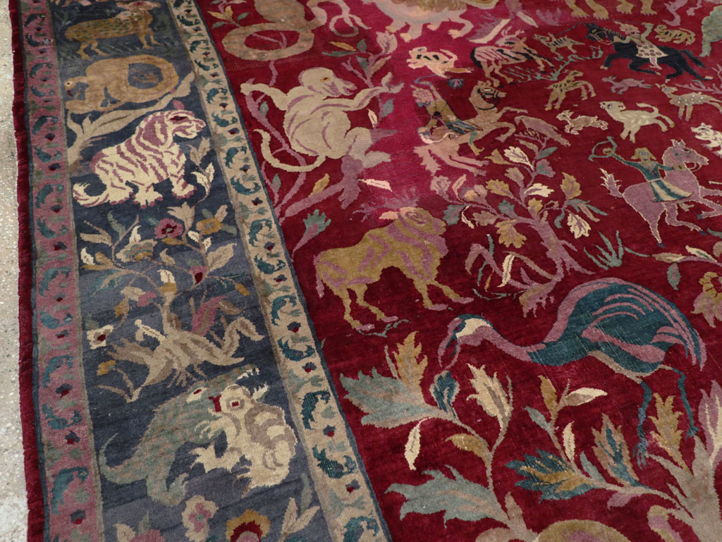 Antique Indian Agra Pictorial Room Size Carpet, No.30670 - Galerie Shabab