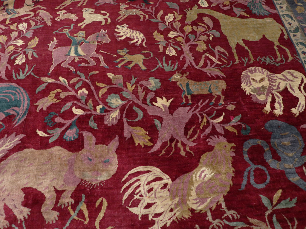 Antique Indian Agra Pictorial Room Size Carpet, No.30670 - Galerie Shabab