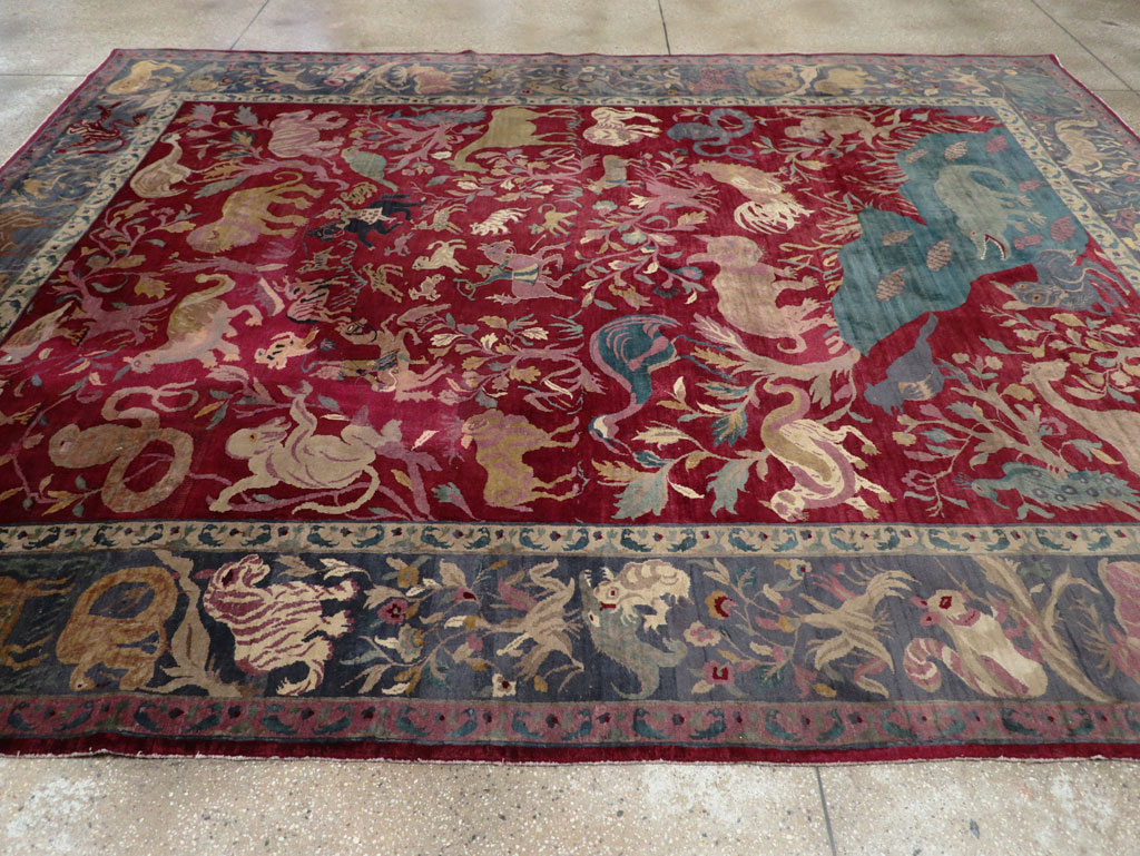 Antique Indian Agra Pictorial Room Size Carpet, No.30670 - Galerie Shabab