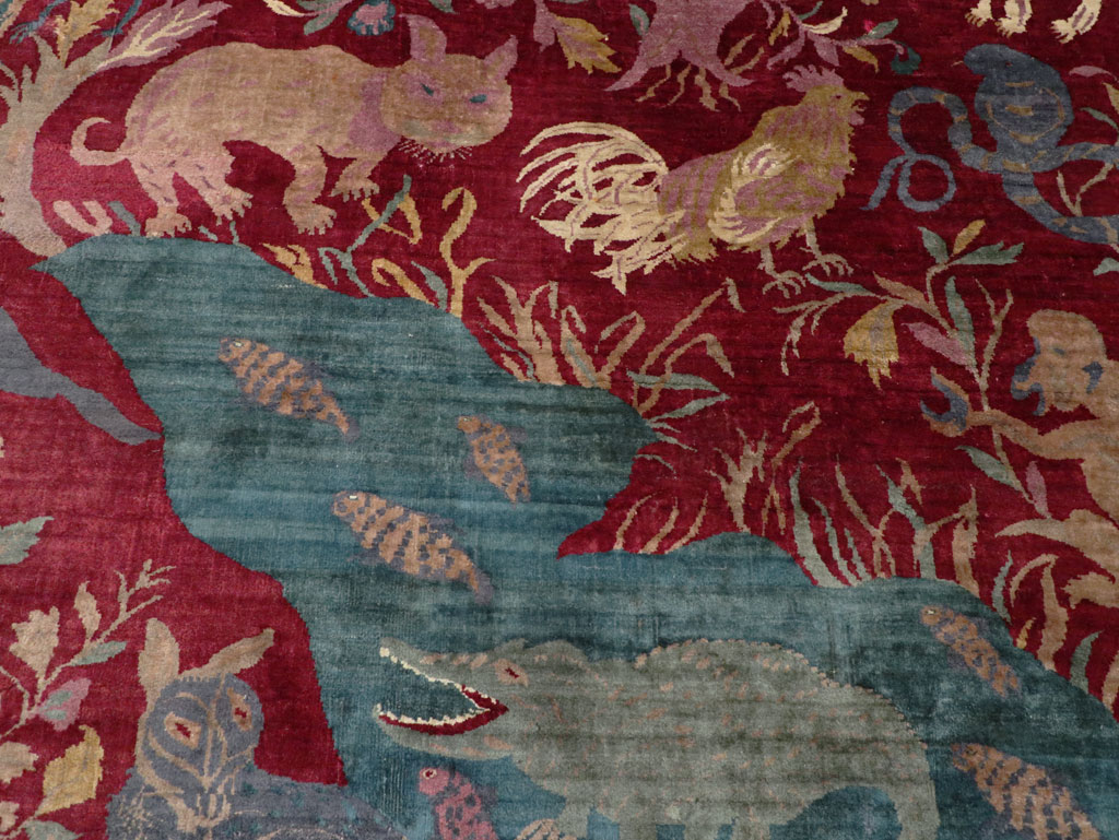 Antique Indian Agra Pictorial Room Size Carpet, No.30670 - Galerie Shabab