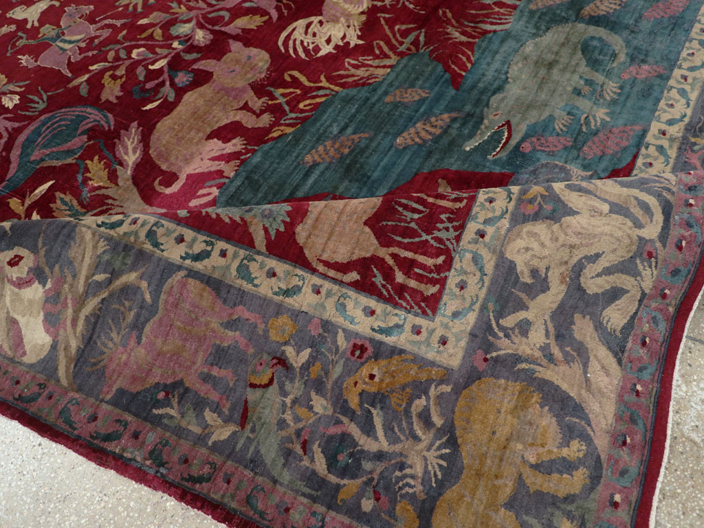 Antique Indian Agra Pictorial Room Size Carpet, No.30670 - Galerie Shabab