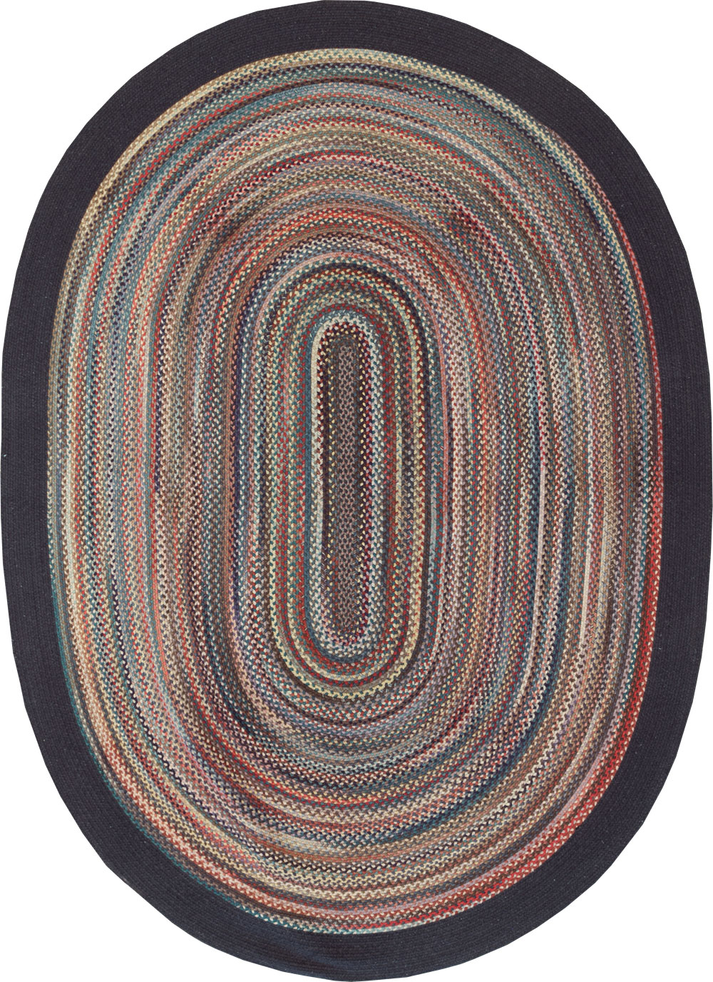 Round Oval Vintage American Braid Small Room Size Carpet, No.30677 - Galerie Shabab
