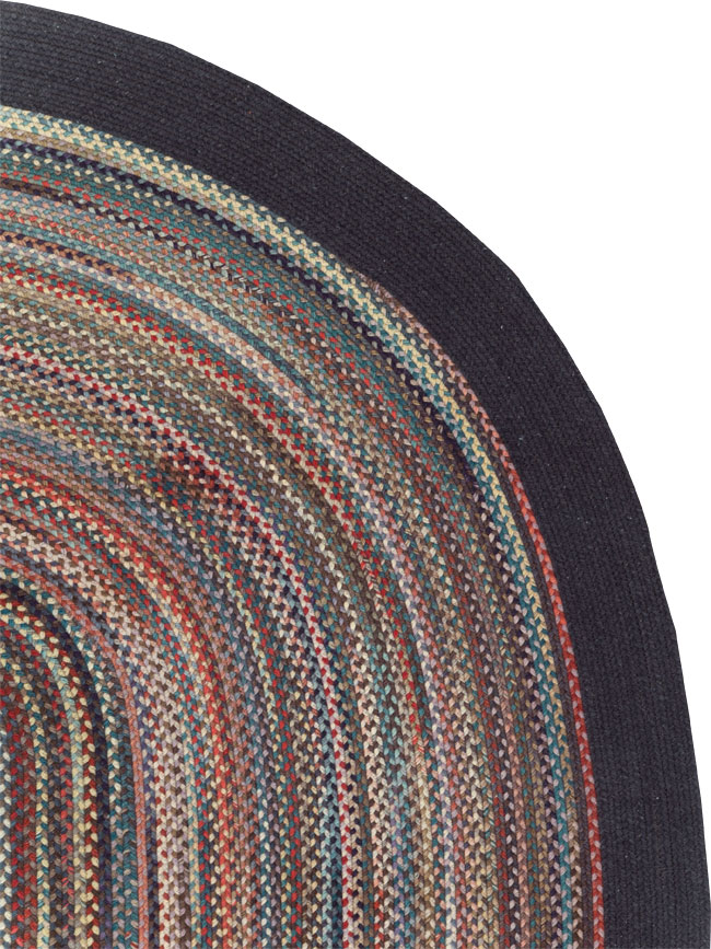 Round Oval Vintage American Braid Small Room Size Carpet, No.30677 - Galerie Shabab