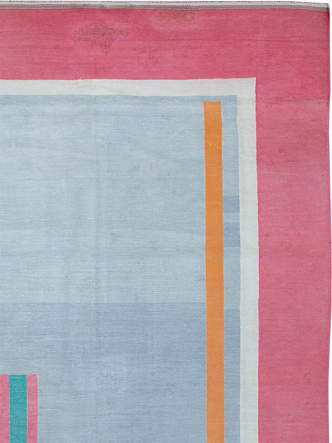 Vintage Indian Flatweave Dhurrie Large Room Size Carpet, No.30697 - Galerie Shabab