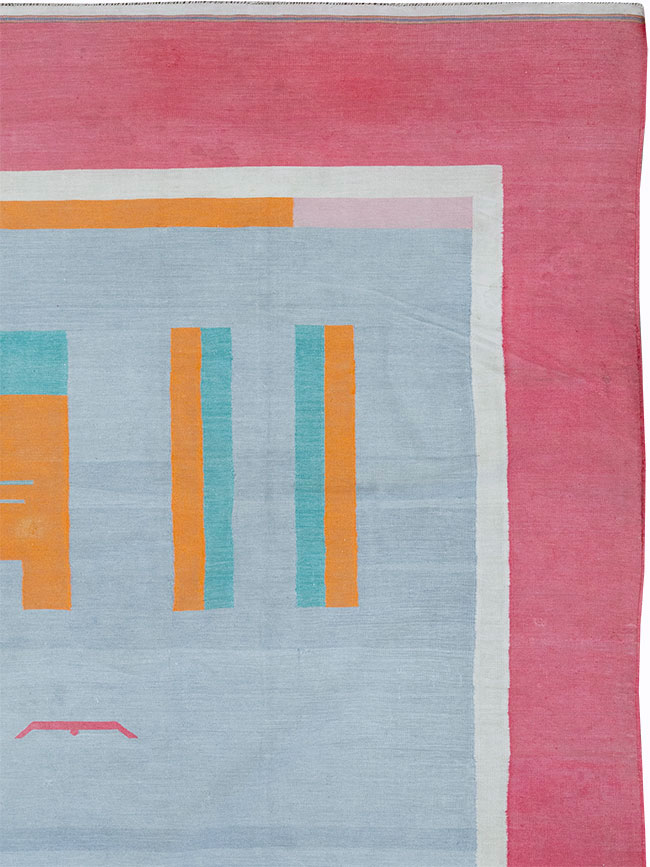 Vintage Indian Flatweave Dhurrie Large Room Size Carpet, No.30697 - Galerie Shabab