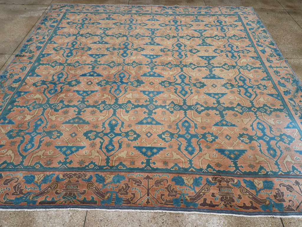 Antique Spanish Cuenca Square Room Size Carpet, No.30698 - Galerie Shabab