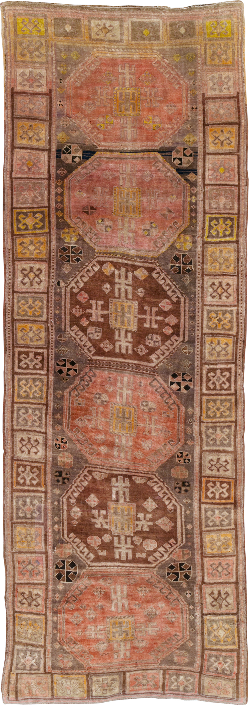 Vintage Karabagh Wide Gallery Runner, No.30700 - Galerie Shabab