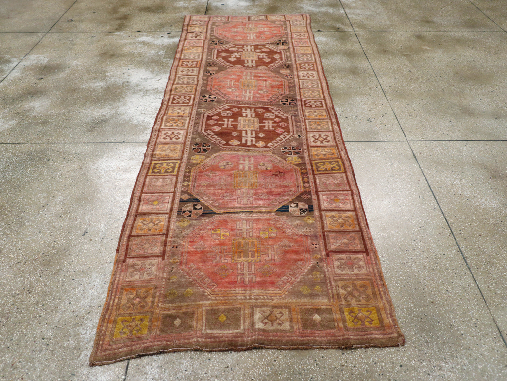 Vintage Karabagh Wide Gallery Runner, No.30700 - Galerie Shabab