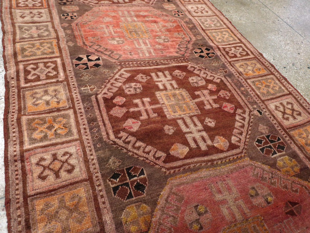 Vintage Karabagh Wide Gallery Runner, No.30700 - Galerie Shabab