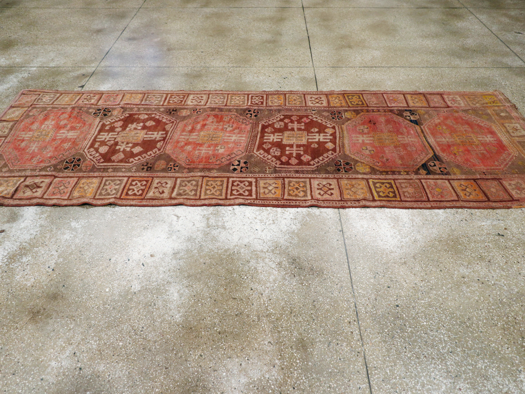 Vintage Karabagh Wide Gallery Runner, No.30700 - Galerie Shabab