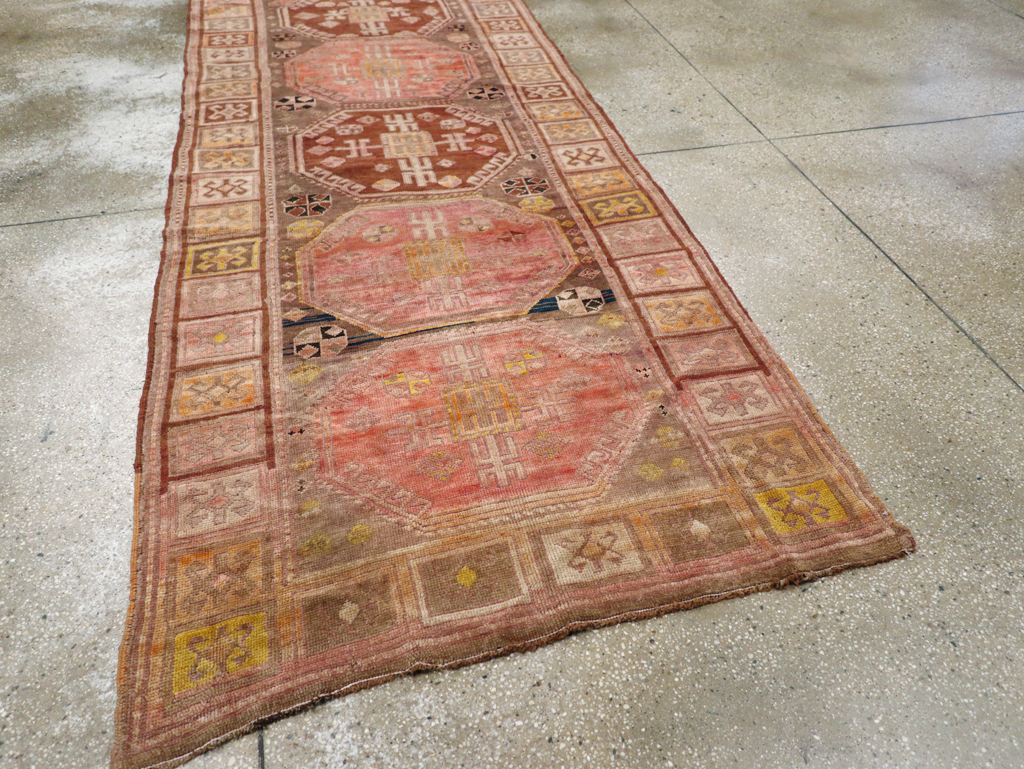 Vintage Karabagh Wide Gallery Runner, No.30700 - Galerie Shabab