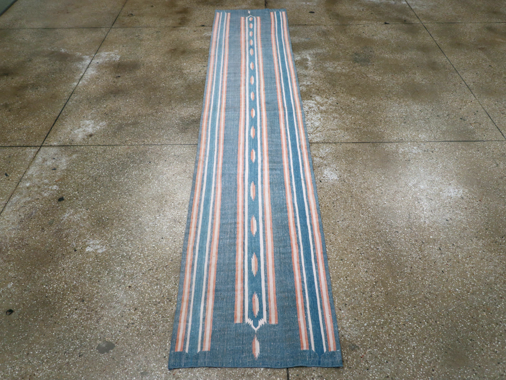 Vintage Indian Flatweave Dhurrie Runner, No.30720 - Galerie Shabab