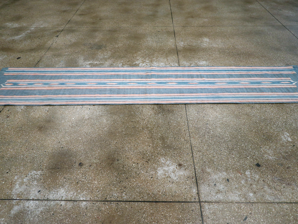 Vintage Indian Flatweave Dhurrie Runner, No.30720 - Galerie Shabab