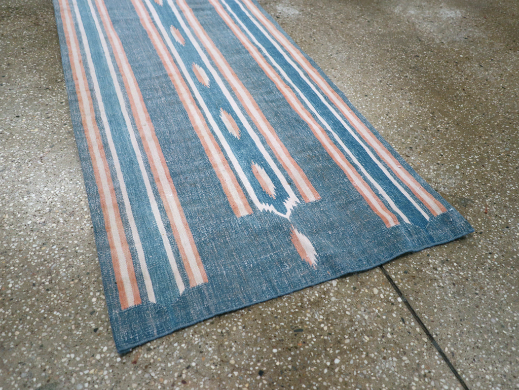 Vintage Indian Flatweave Dhurrie Runner, No.30720 - Galerie Shabab