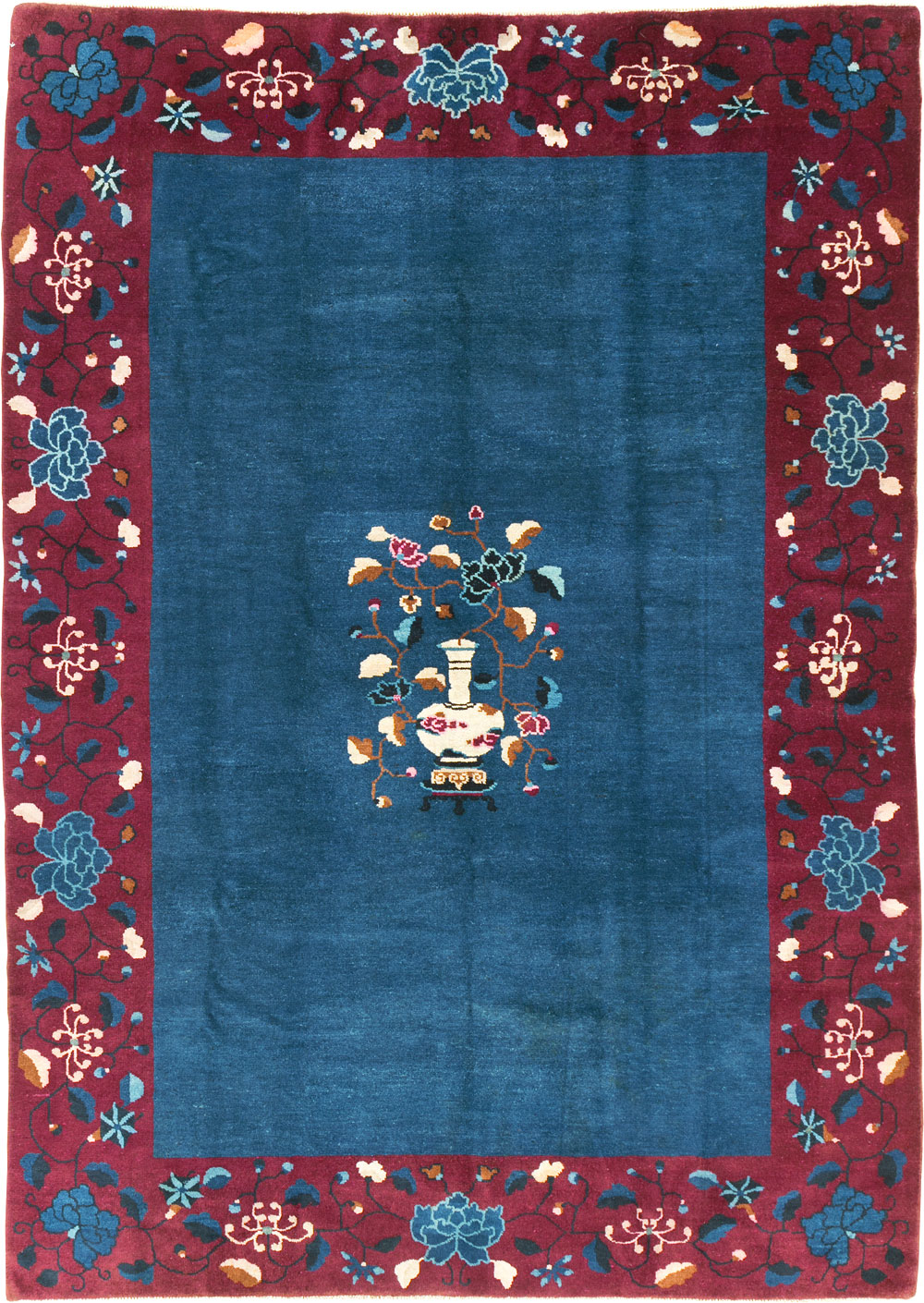 Vintage Chinese Art Deco Accent Carpet, No.30730 - Galerie Shabab